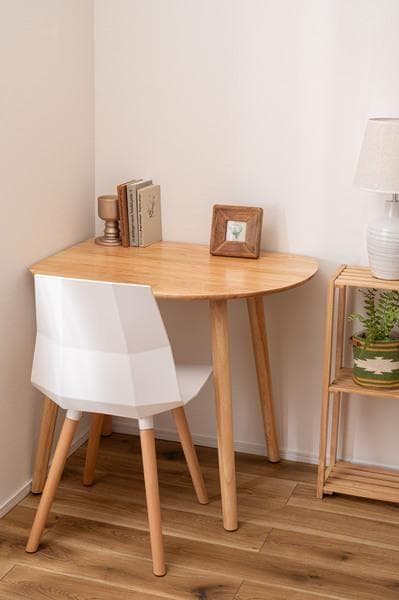 1人用 テーブル 壁寄せ おしゃれ 省スペース 角丸 HOW-001 N02