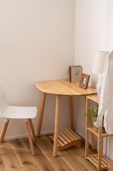 1人用 テーブル 壁寄せ おしゃれ 省スペース 角丸 HOW-001 N02