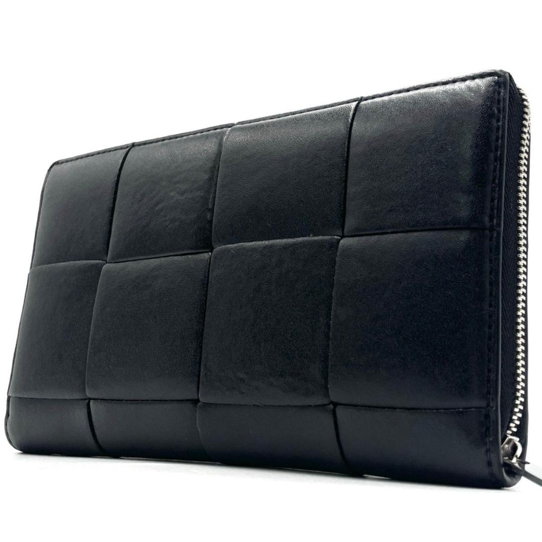 極美品● ボッテガヴェネタ カセット 長財布 ラウンドファスナー ブラック