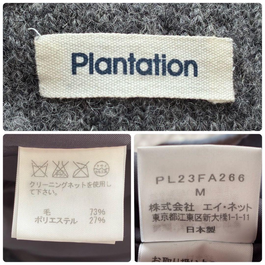 プランテーション イッセイミヤケ ボーダーロングコート ビッグカラー 2way