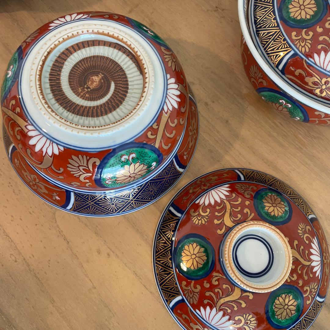 希少　有田焼　藤太郎窯　5客　蓋付き丼ぶり　どんぶり