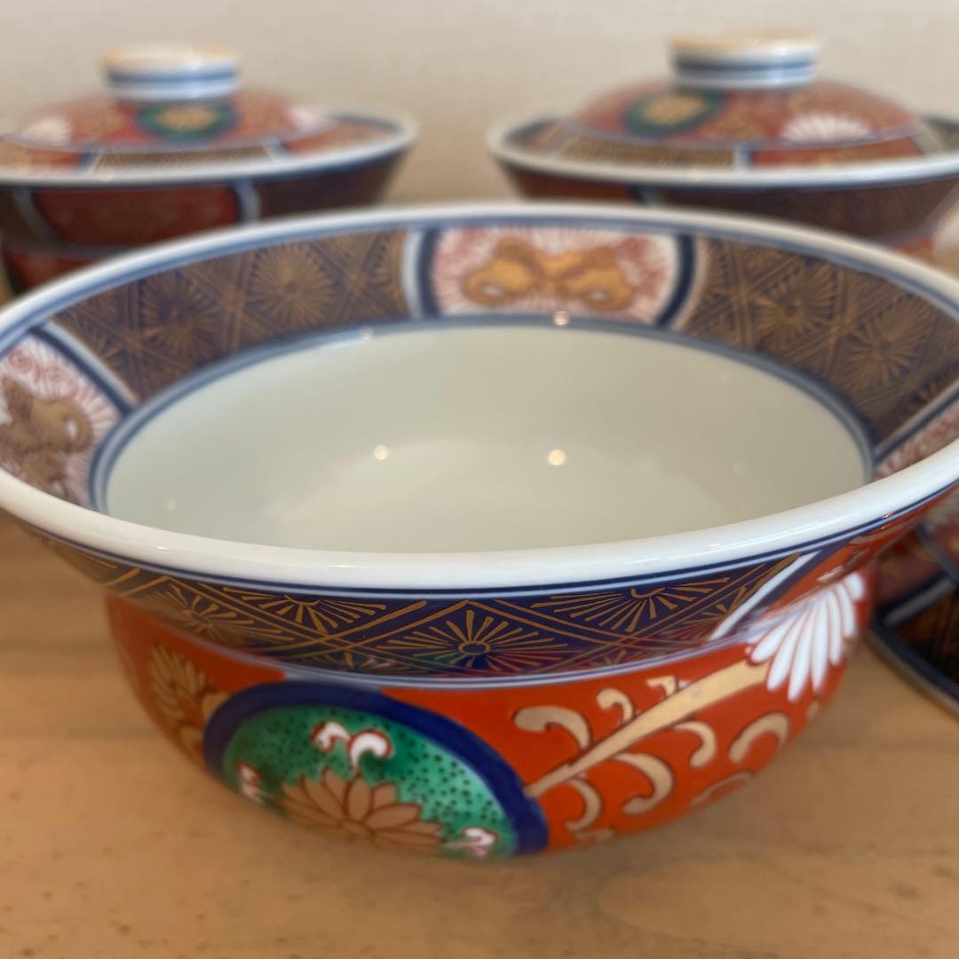 希少　有田焼　藤太郎窯　5客　蓋付き丼ぶり　どんぶり