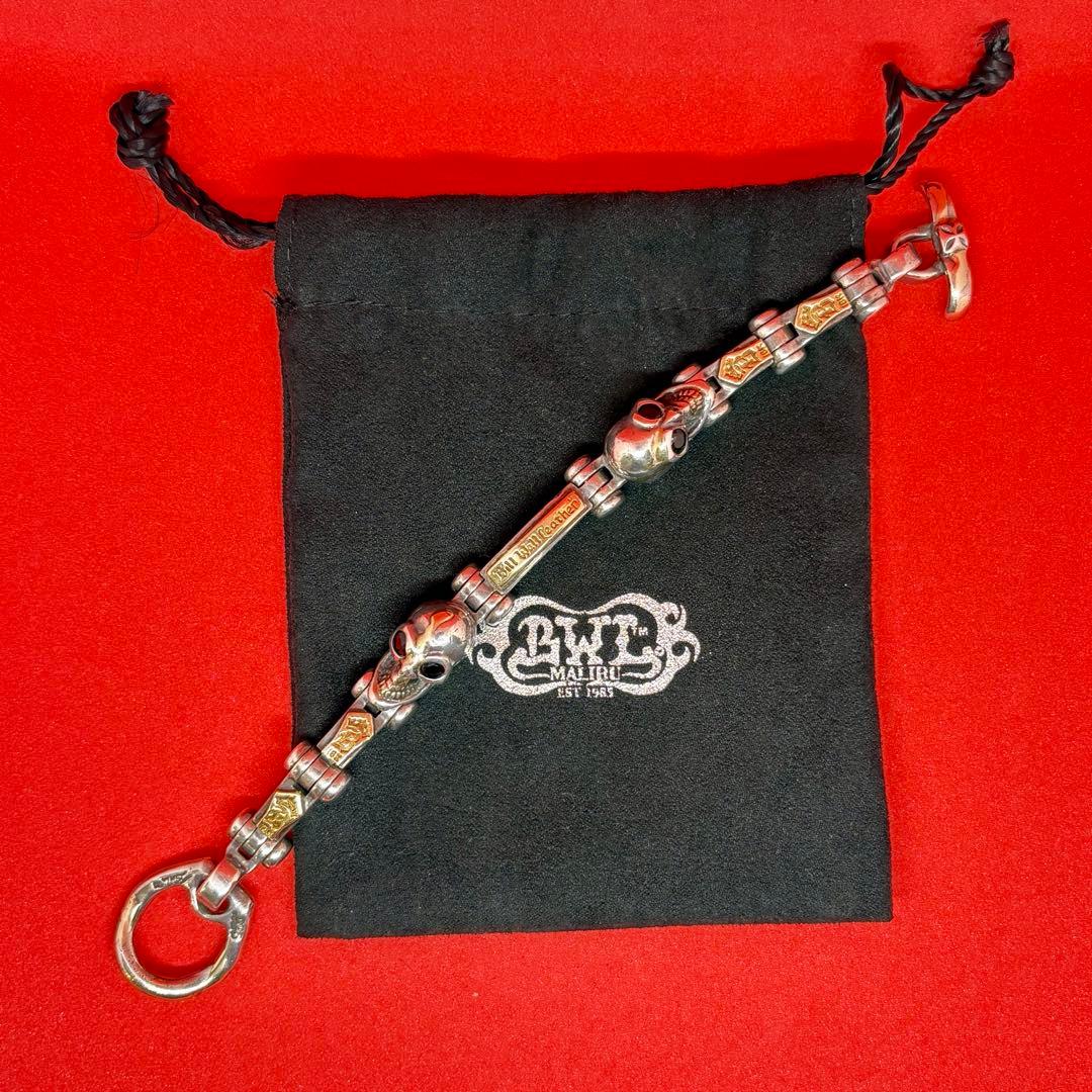 Bill Wall Leather スカル ブレスレット 18Ｋゴールドプレート