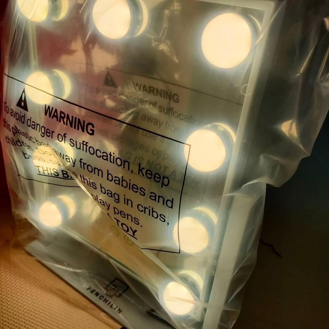 女優ミラー 卓上 鏡 ハリウッド ミラー 化粧鏡 ライト付きミラー LED電球付