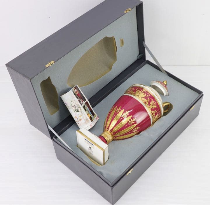  コロンビア パウダー ルビー メロー ベース 花瓶 壺 置物