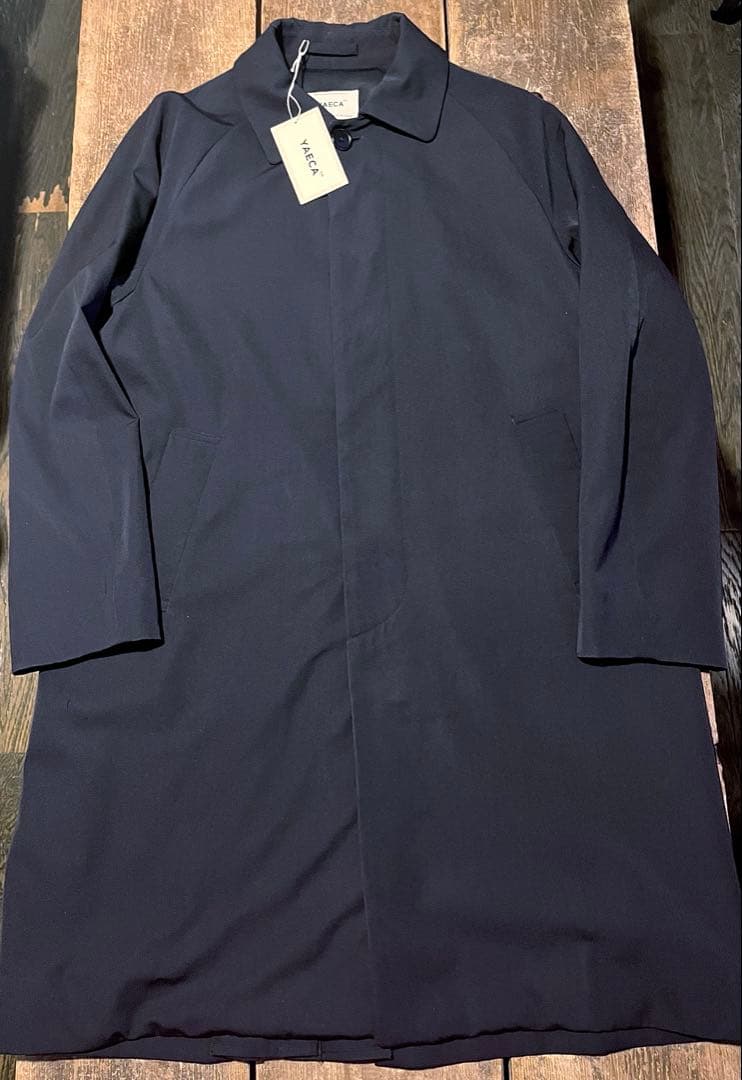 美品 YAECA ヤエカ ステンカラーコートNAVY S タグ付き