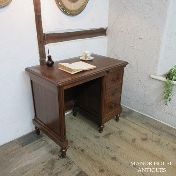 イギリス アンティーク 家具 レディーデスク 机 木製 マホガニー 6630d