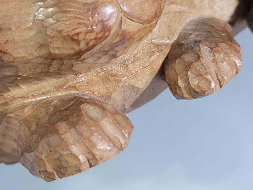 DT539 眠り猫 木彫 置物