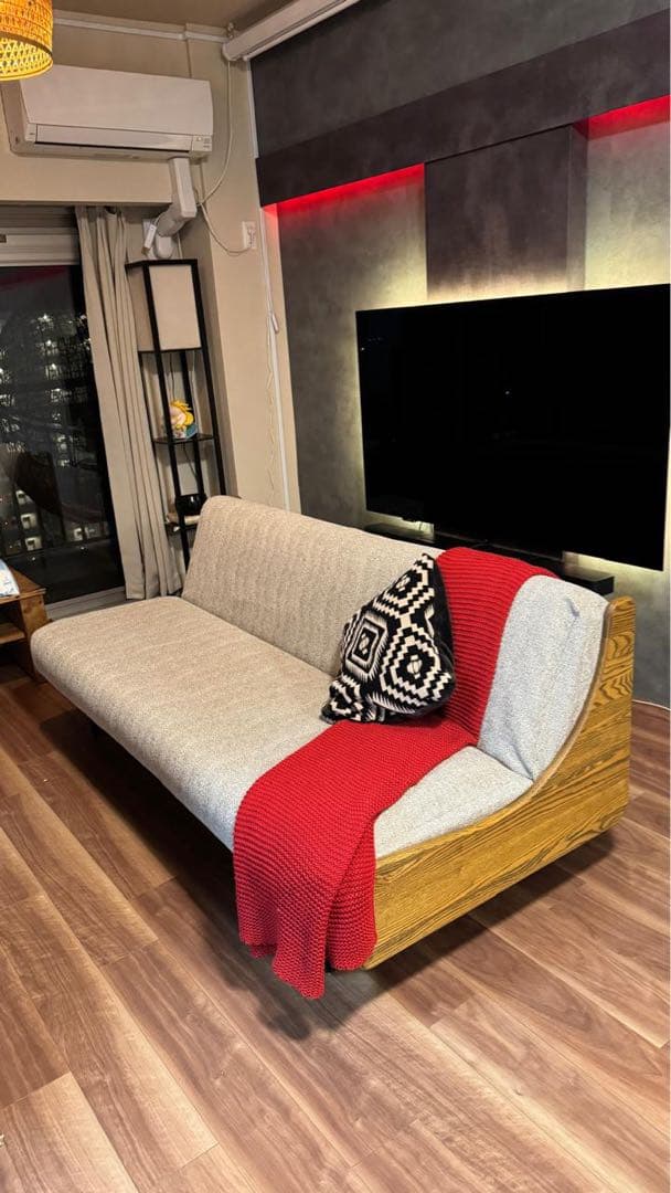 値下　ジャーナルスタンダードHABITATハビタ ソファベッドベージュ180cm