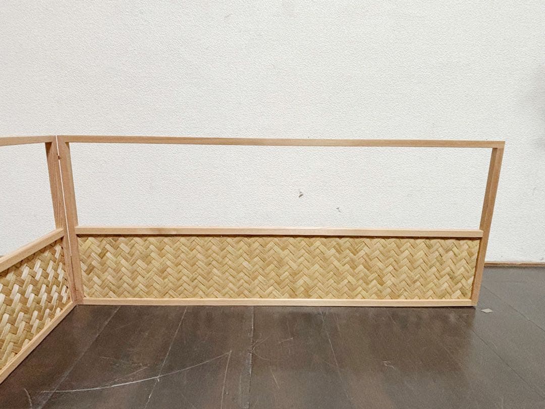 ほぼ未使用 茶道具 黒田宗傳造 竹アジロ台目棚 風炉先屏風 堀内宗完兼中斎書付