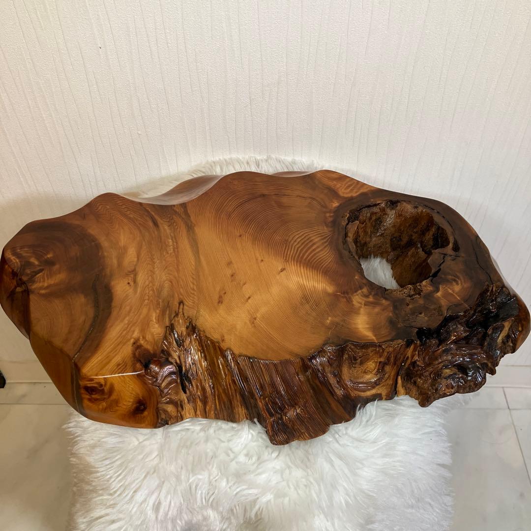 希少品　屋久杉飾り台　一枚板　屋久杉　置台　屋久杉工芸品　世界遺産　花台　刻印有