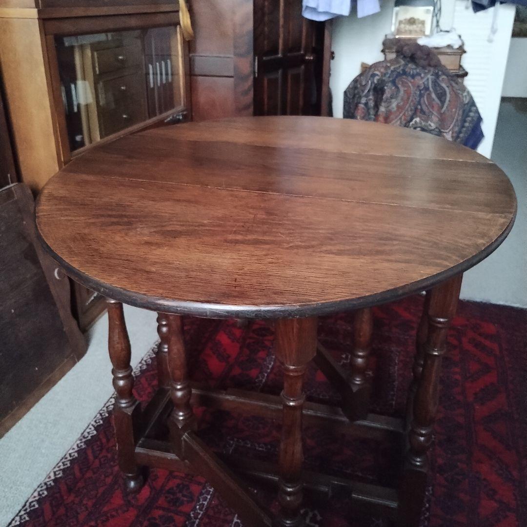 アンティーク　ゲートレッグテーブル　バタフライテーブル　イギリス　英国　小振り