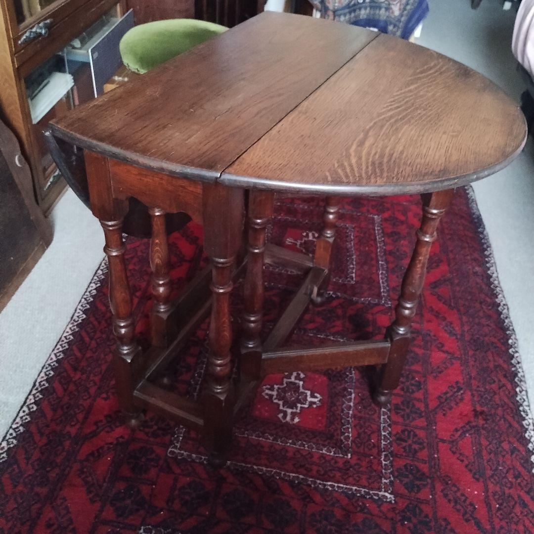 アンティーク　ゲートレッグテーブル　バタフライテーブル　イギリス　英国　小振り