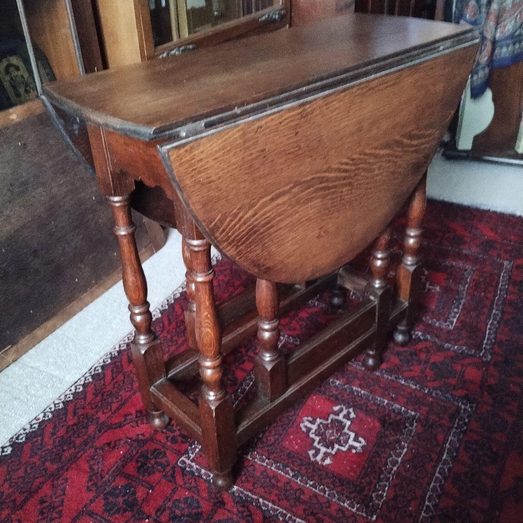 アンティーク　ゲートレッグテーブル　バタフライテーブル　イギリス　英国　小振り