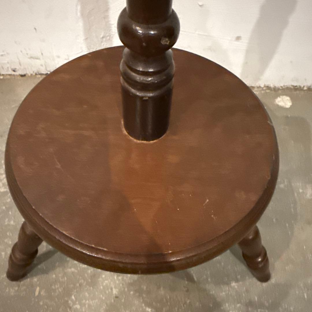 ヴィンテージ　木製サイドテーブル　　ラウンド　花台　2