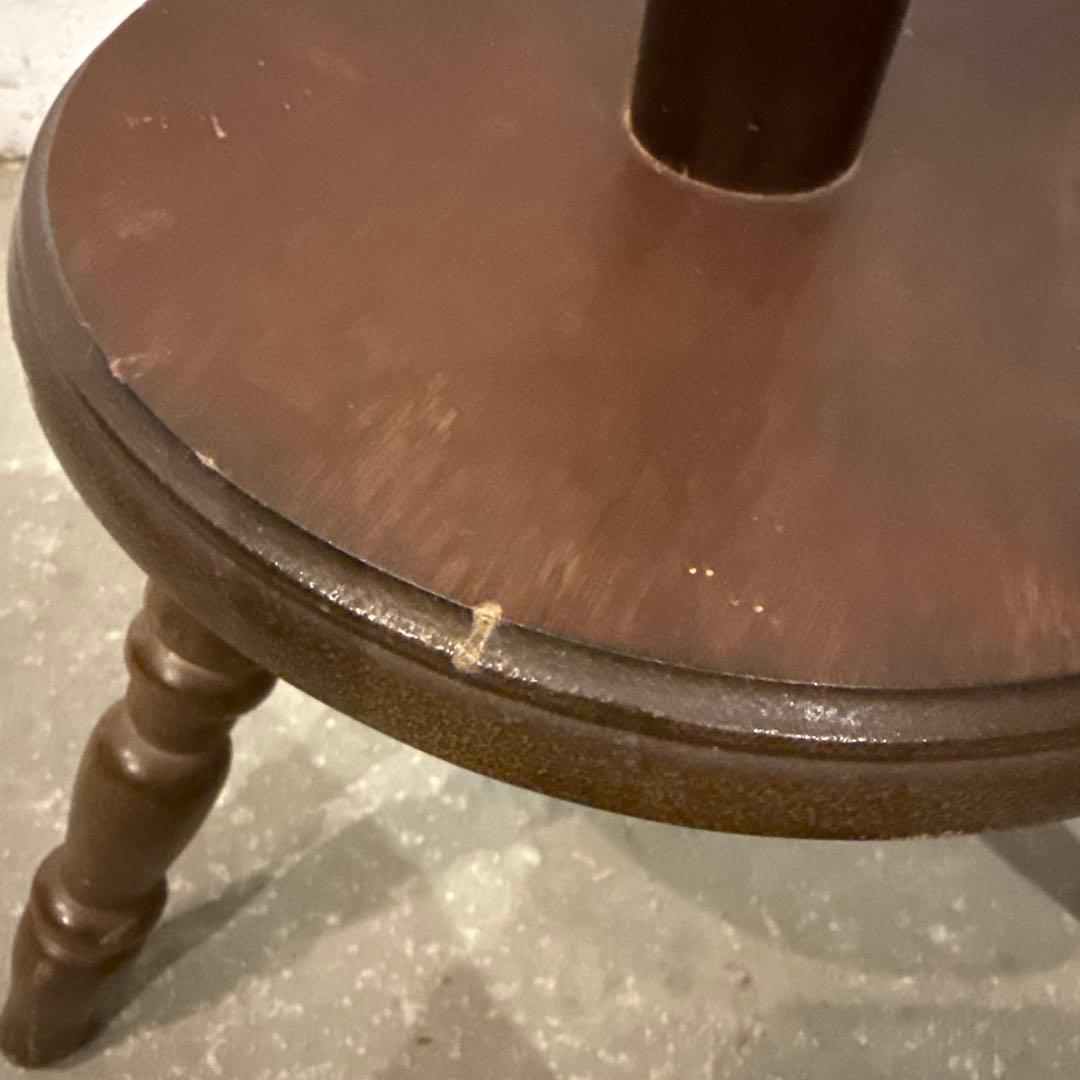 ヴィンテージ　木製サイドテーブル　　ラウンド　花台　2