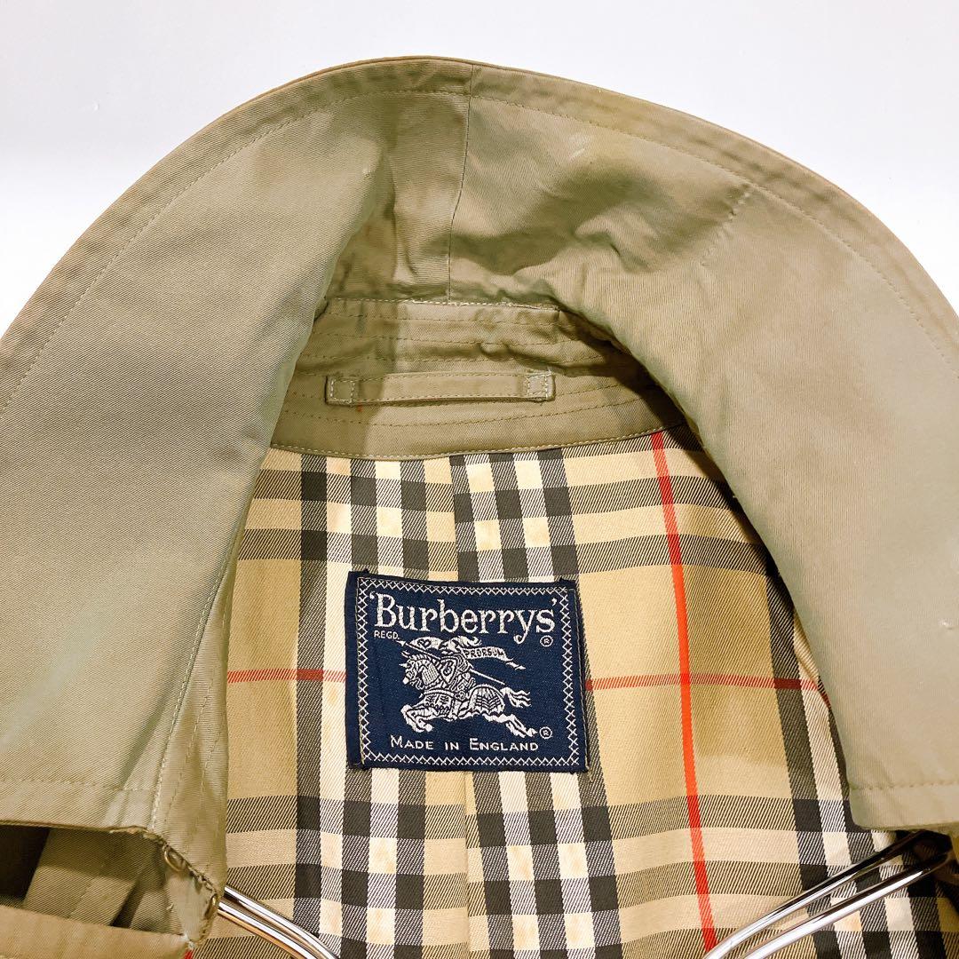 【逸品】バーバリーズ　トレンチコート　玉虫色　ヴィンテージ　ノバチェック　L相当