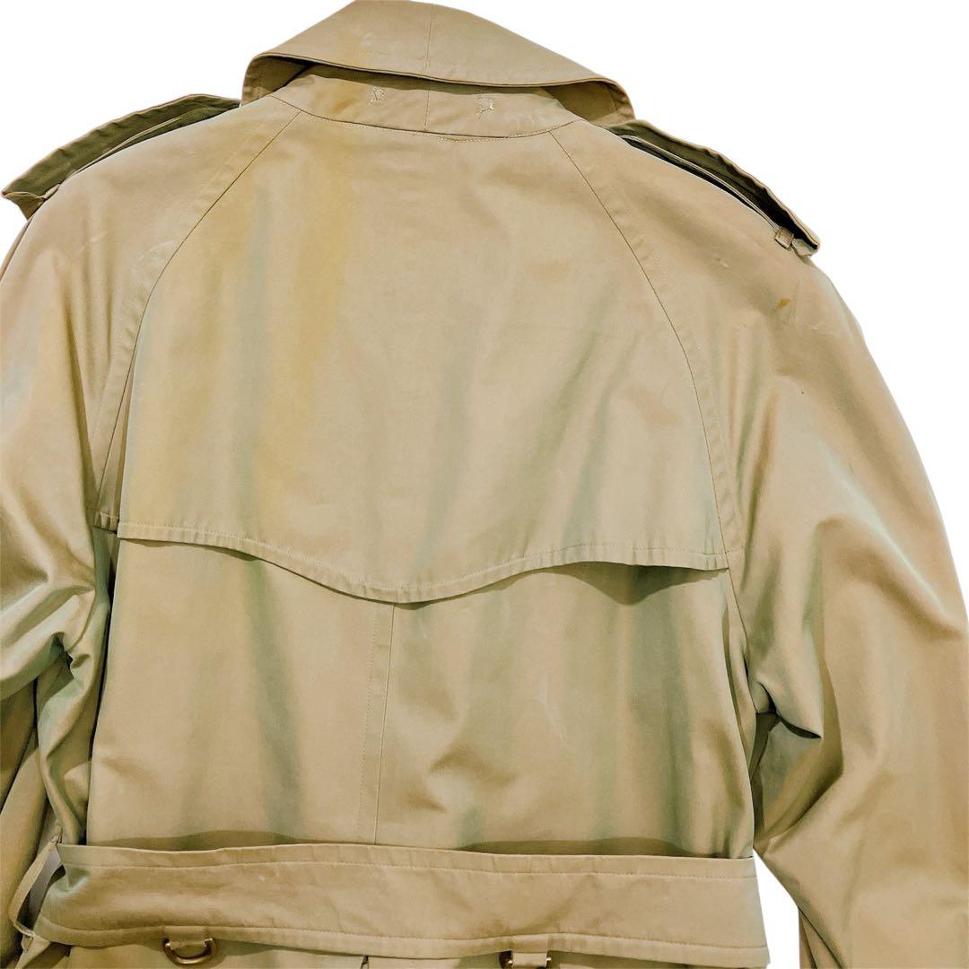 【逸品】バーバリーズ　トレンチコート　玉虫色　ヴィンテージ　ノバチェック　L相当