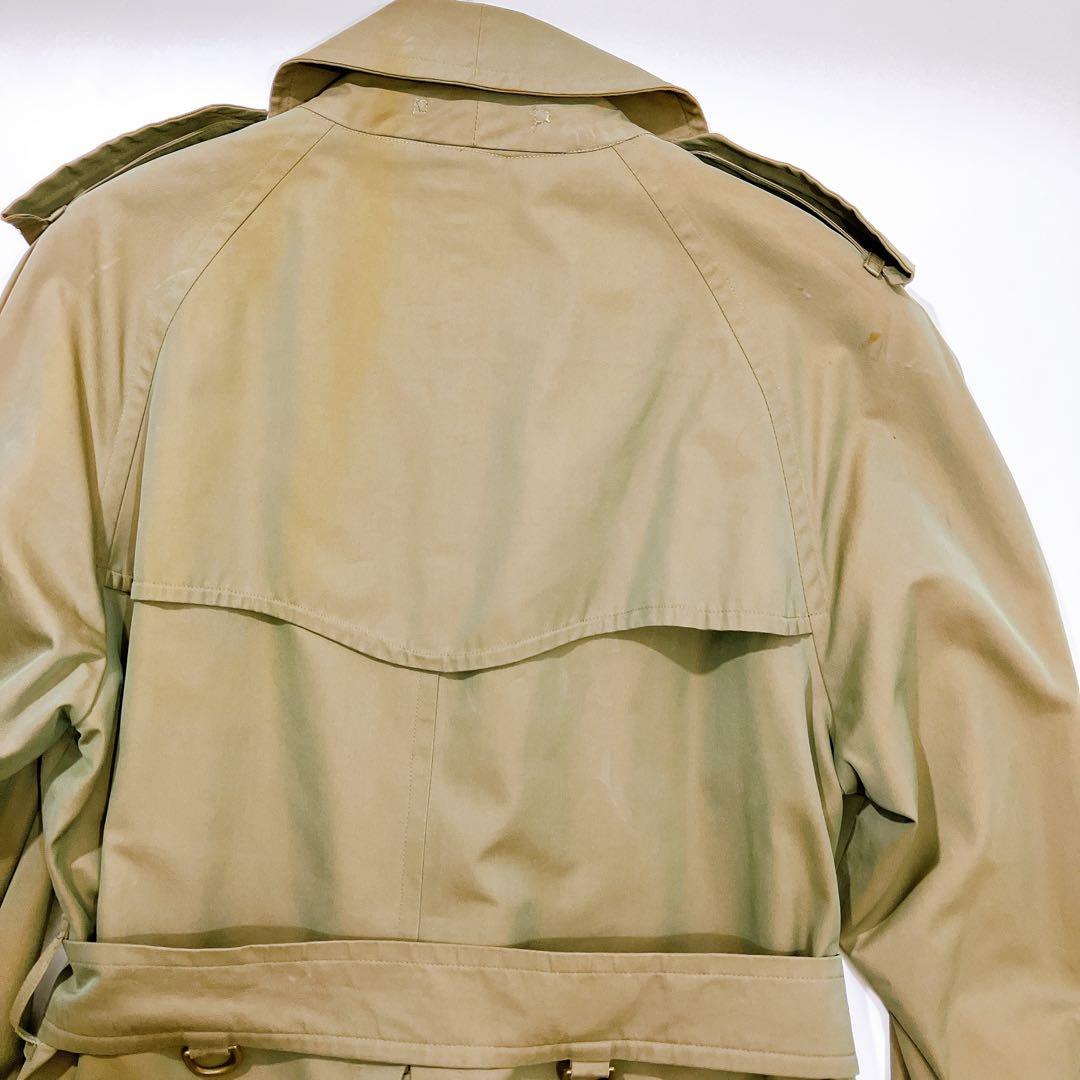 【逸品】バーバリーズ　トレンチコート　玉虫色　ヴィンテージ　ノバチェック　L相当