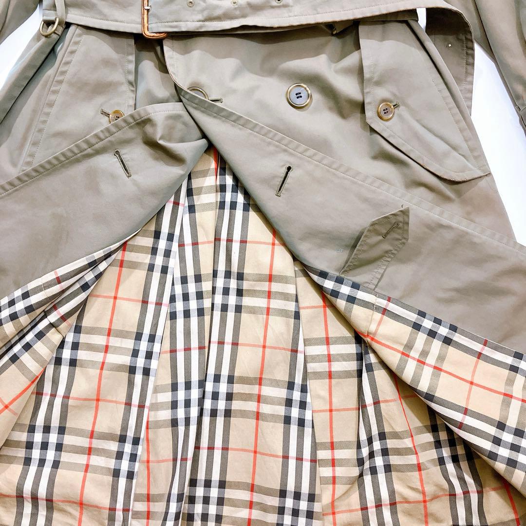 【逸品】バーバリーズ　トレンチコート　玉虫色　ヴィンテージ　ノバチェック　L相当