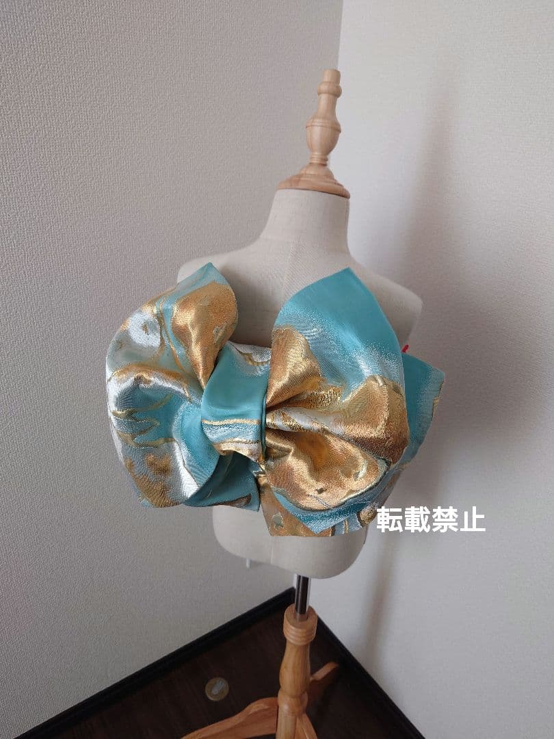 七五三　ハーフ成人式　ジュニア帯　大人用正絹袋帯からの作り帯　1点物　蝶柄