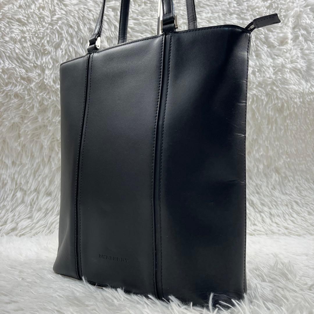 BURBERRY トートバッグ レザー ノバチェック 黒