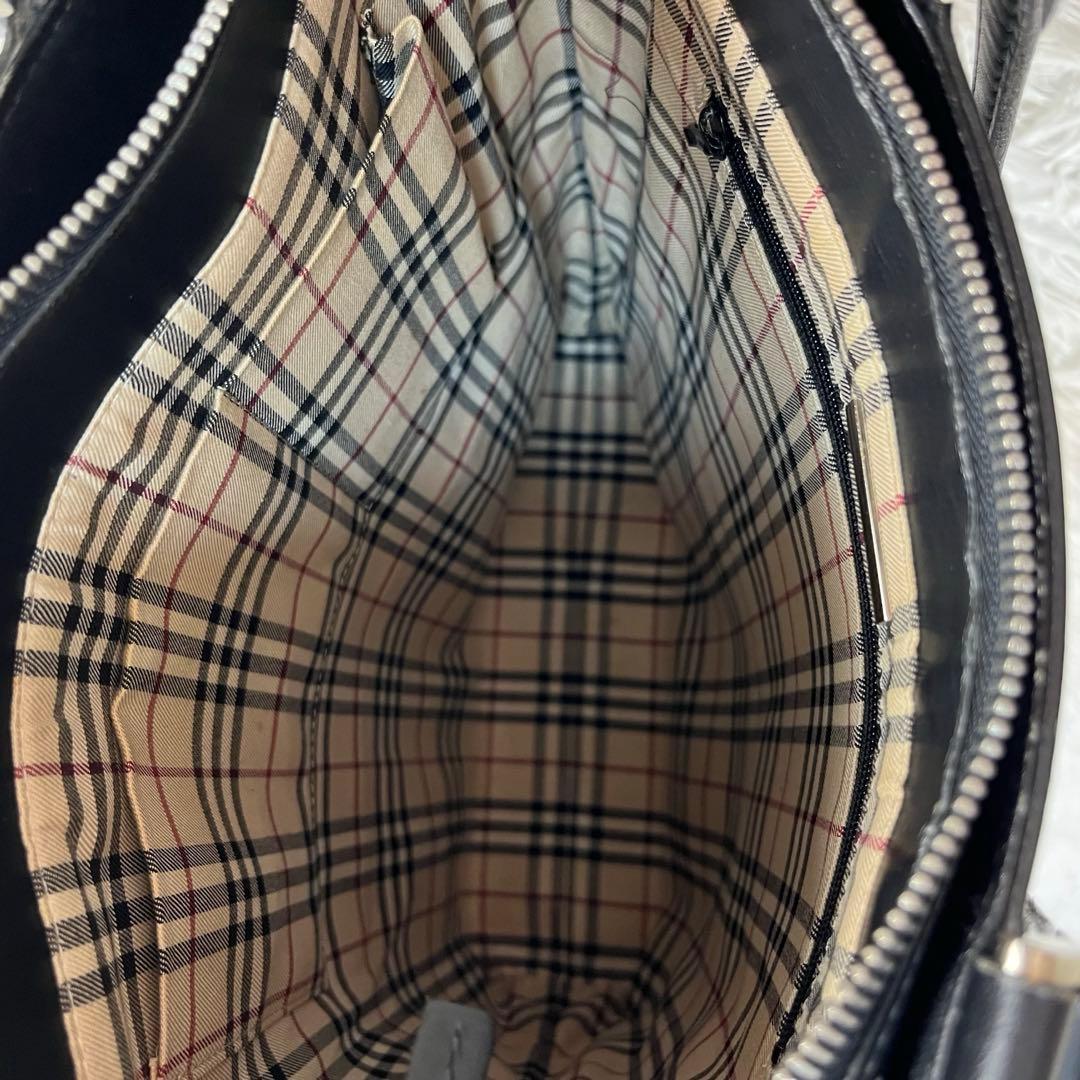 BURBERRY トートバッグ レザー ノバチェック 黒
