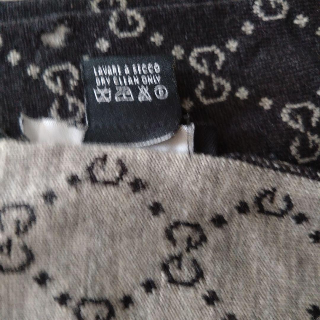 GUCCI ブラック GGパターン マフラー①　ウール100%