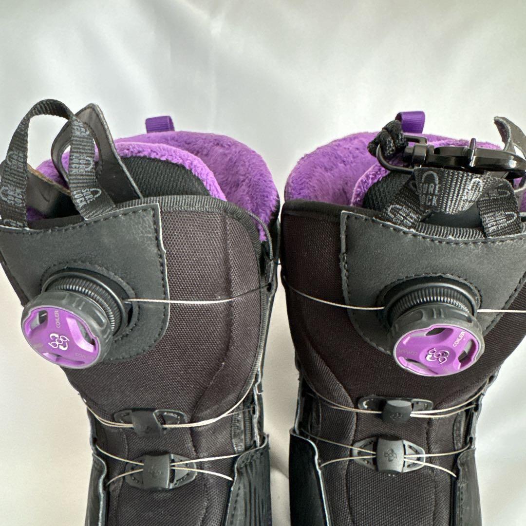 SALOMON スノーボードブーツ 24cm ブラック パープル 女性用