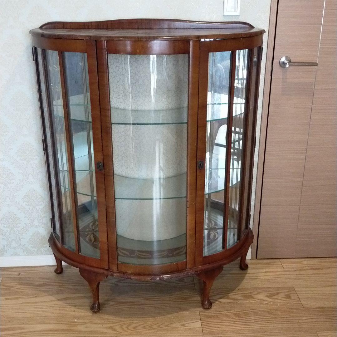 送料込 アンティークキャビネット飾り棚 猫脚