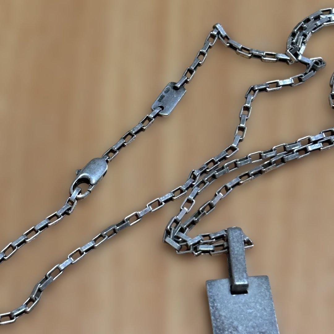 GUCCI ネックレス ロゴプレート シルバー925 ロゴ刻印 Gプレート