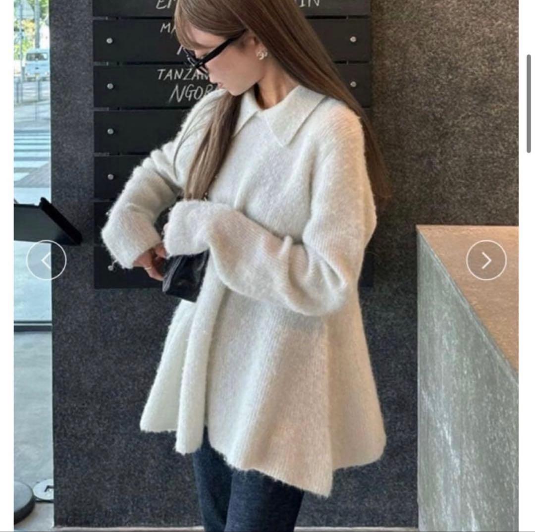 Mila Owen 【WEB限定カラー】衿付きペプラムニットプルオーバー