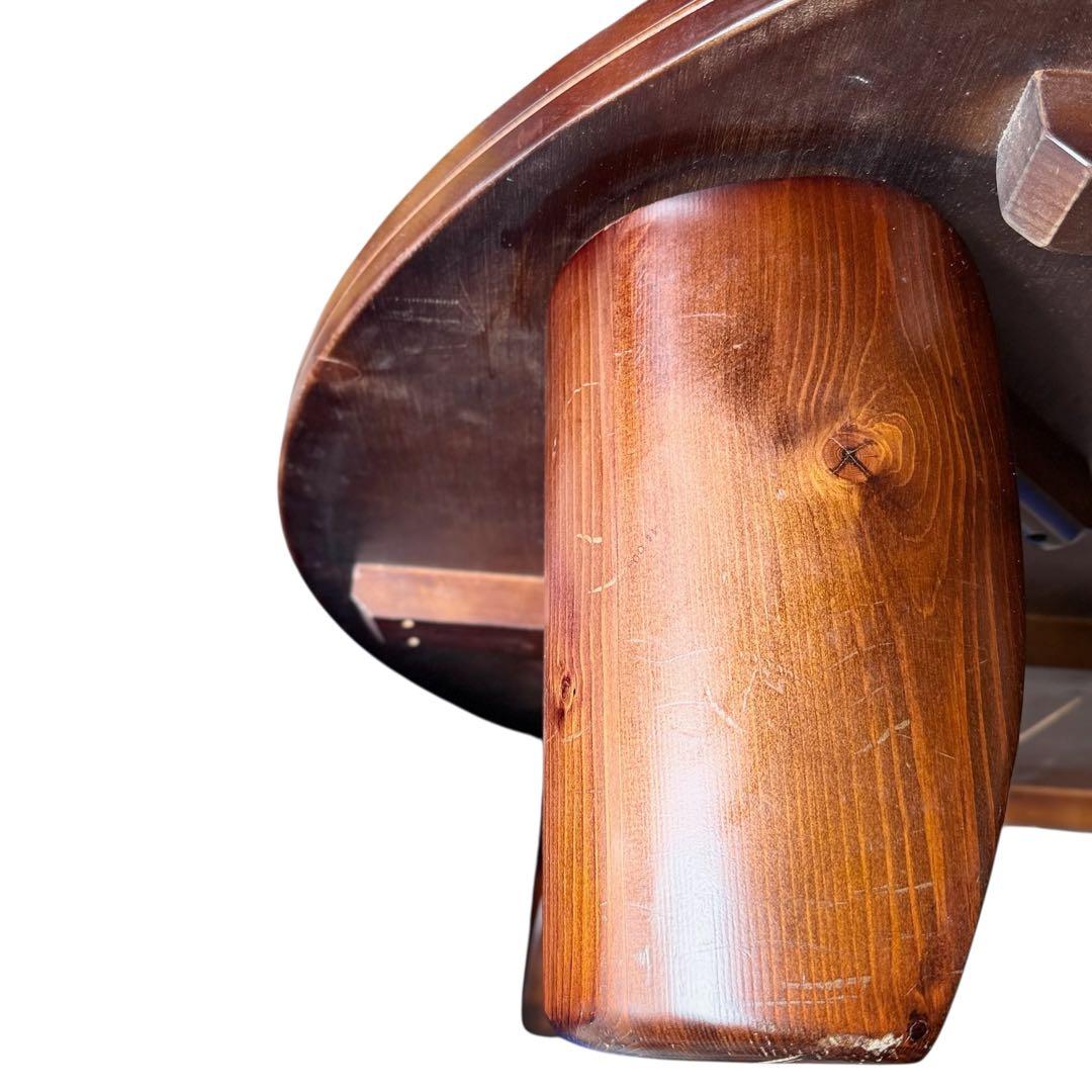 HR845 木目が素敵なレトロ　円卓　ちゃぶ台　125cm　シャビーシック