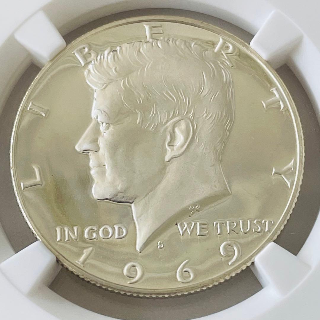 1969 アメリカ　ハーフダラー　銀貨　ケネディ　NGC PF 69 CAMEO