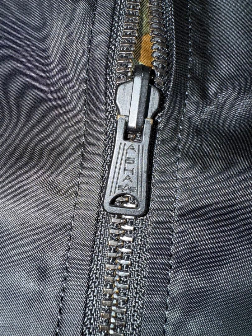 （美品）90s ALPHA MA-1 リバーシブル ブラック × 迷彩