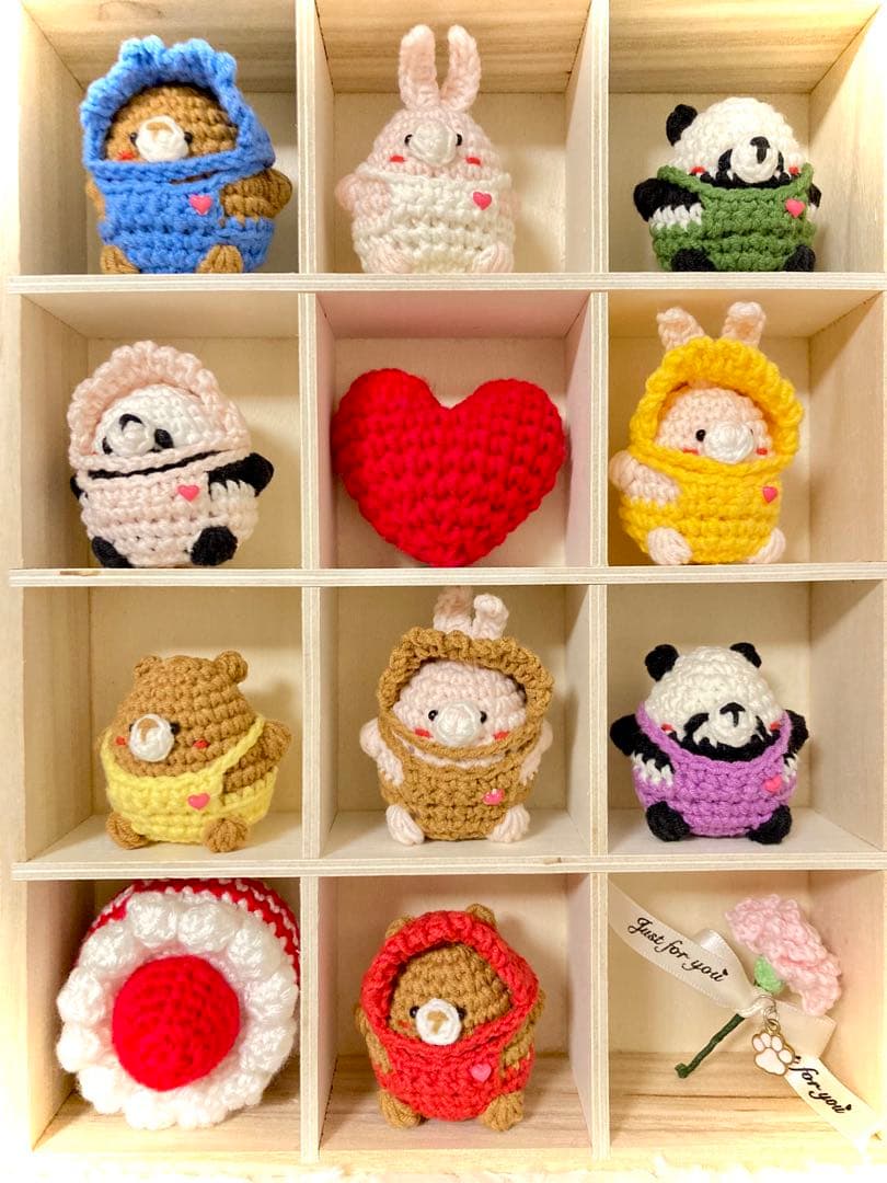 【オーダーページ】編みぐるみ　くま　パンダ　うさぎ　色　帽子　選べる　セット