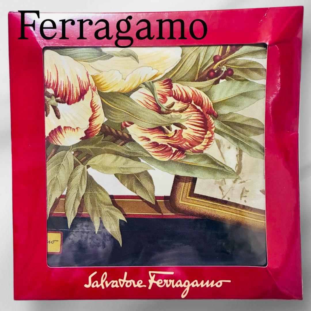 フェラガモ 花柄スカーフ 新品未開封 オリジナルボックス Ferragamo F