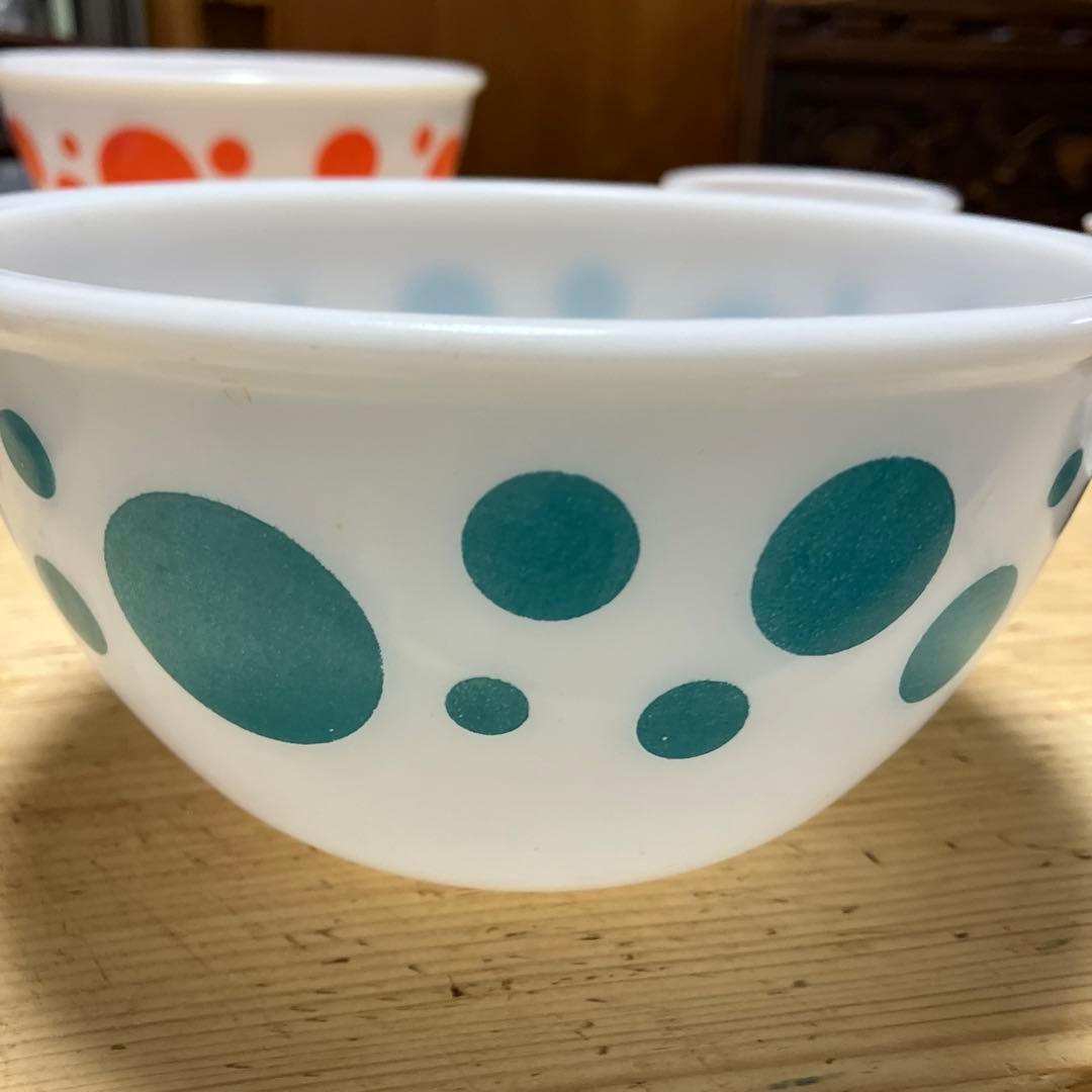 レア品　ヘーゼルアトラス　ミキシングボウルドット入れ子　ボウルセット