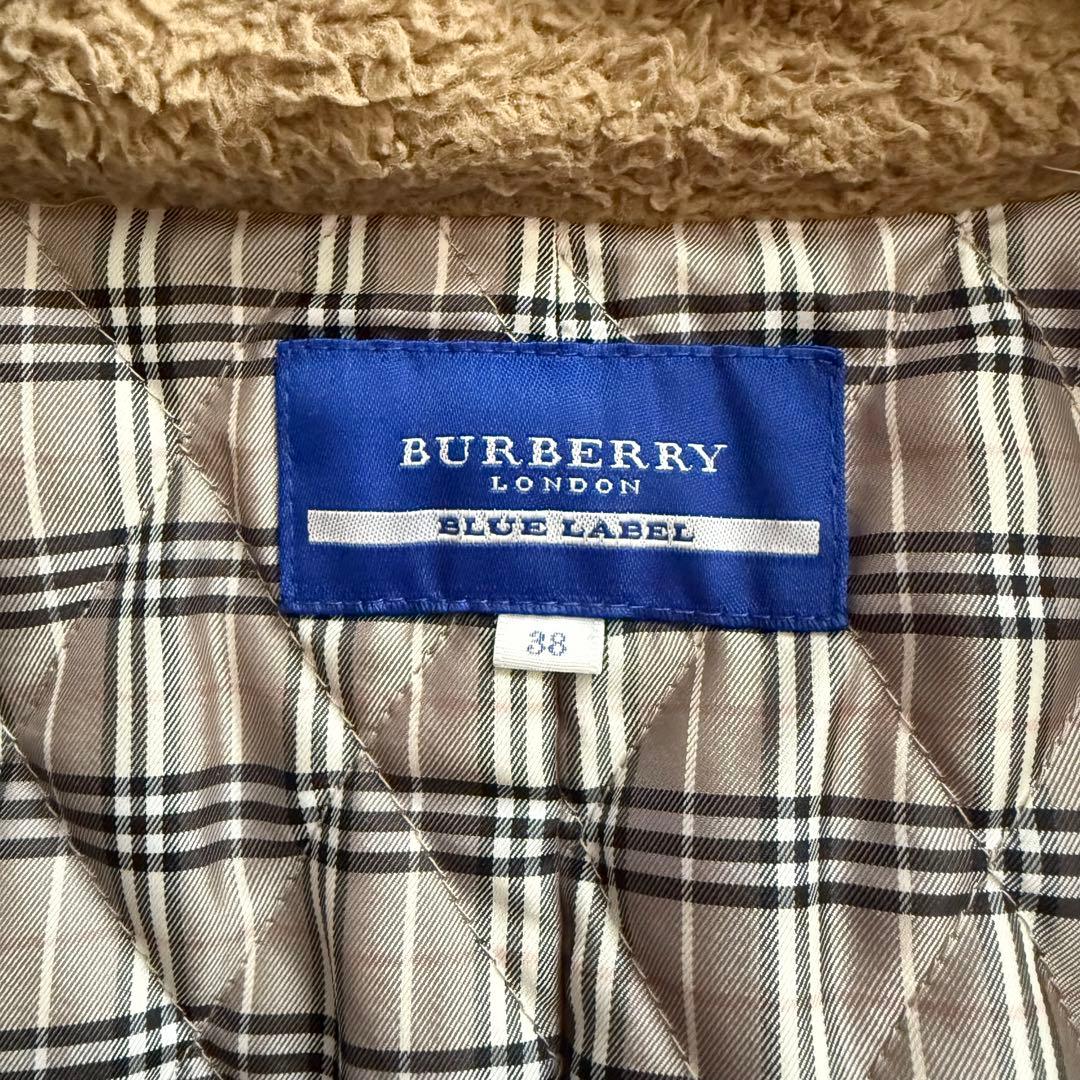 バーバリーブルーレーベル　ミリタリージャケット ノバチェック　カーキ系　38