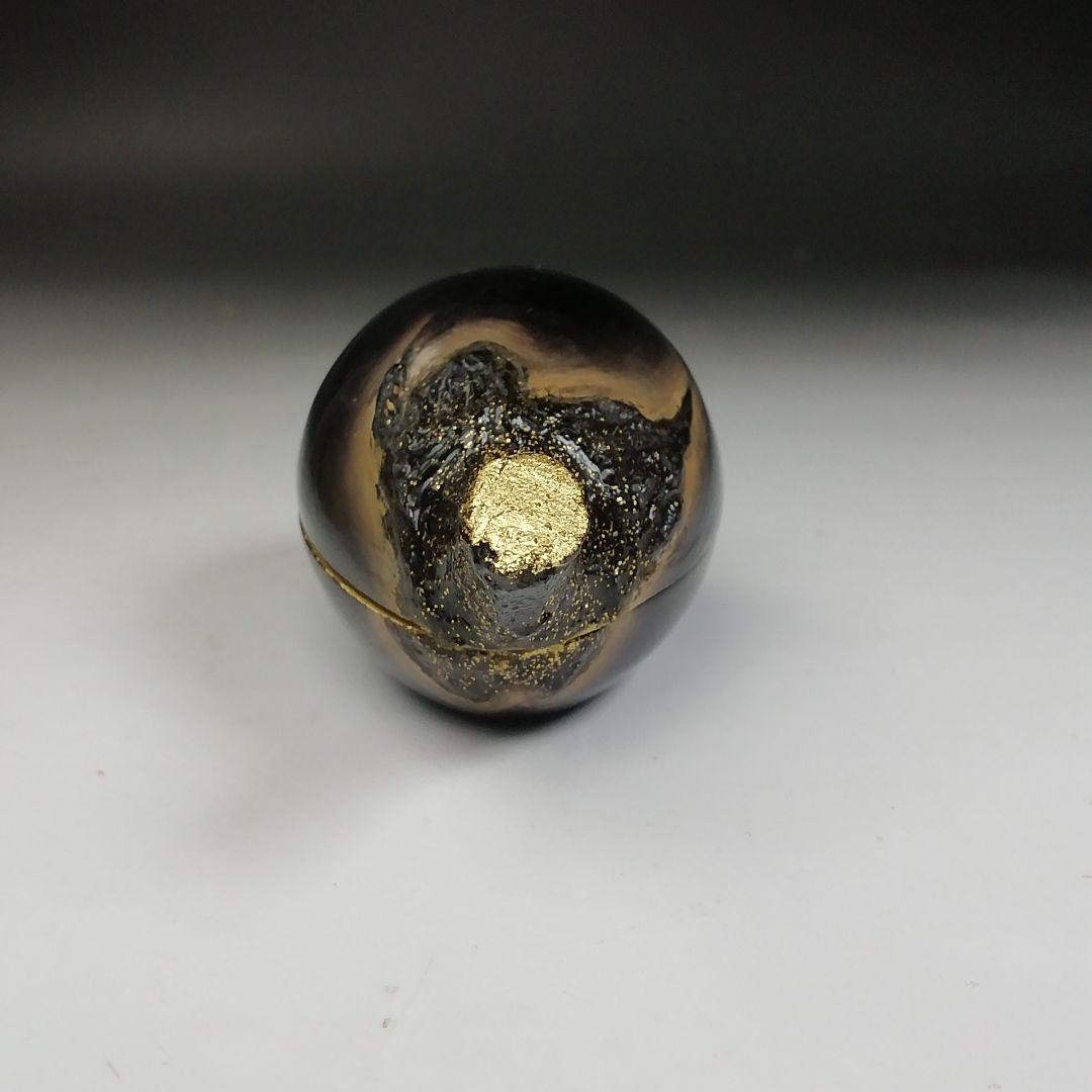 Ｗ１５　香合　『茄子　香合』『塗師　楽堂 作』　共箱　茶道具