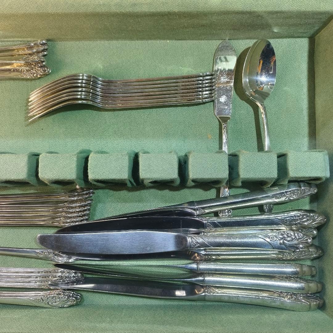 アメリカ骨董 コミュニティ シルバーカトラリーボックス付 全45点 1940年代