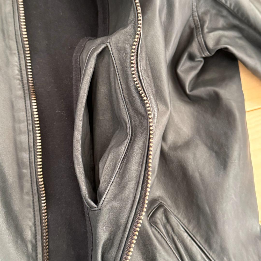 Sisii 牛革レザー MA-1 M 黒 ウォッシャブル 日本製 シングル シシ