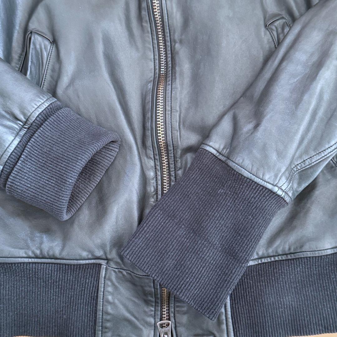 Sisii 牛革レザー MA-1 M 黒 ウォッシャブル 日本製 シングル シシ