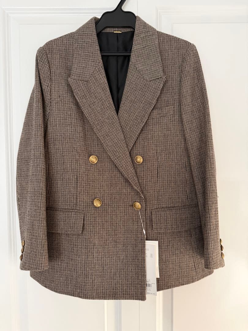 MilaOwen ミラ オーウェン チェック金釦ダブルブレストブレザー　F