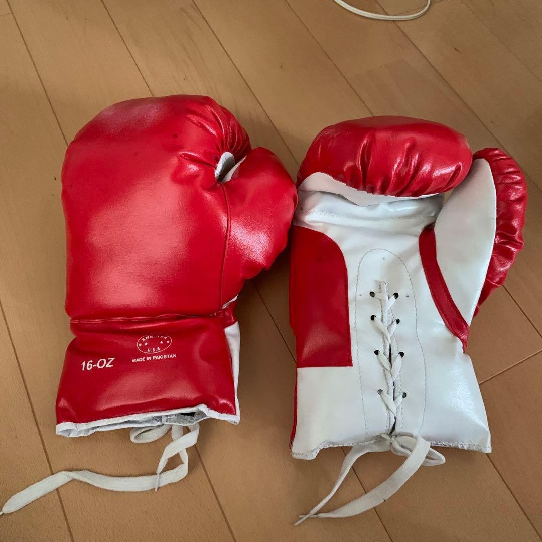 SHELTER ボクシンググローブ 16-OZ レッド/ホワイト