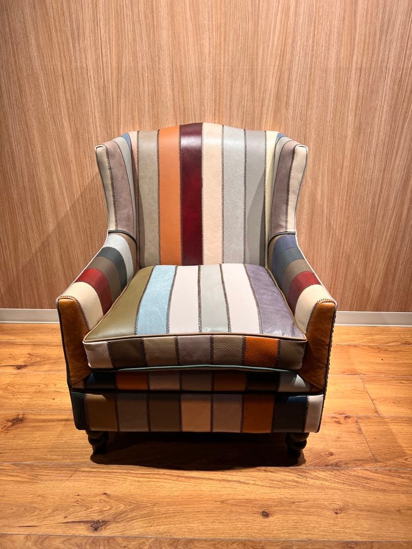 ストライプ柄 アームチェア