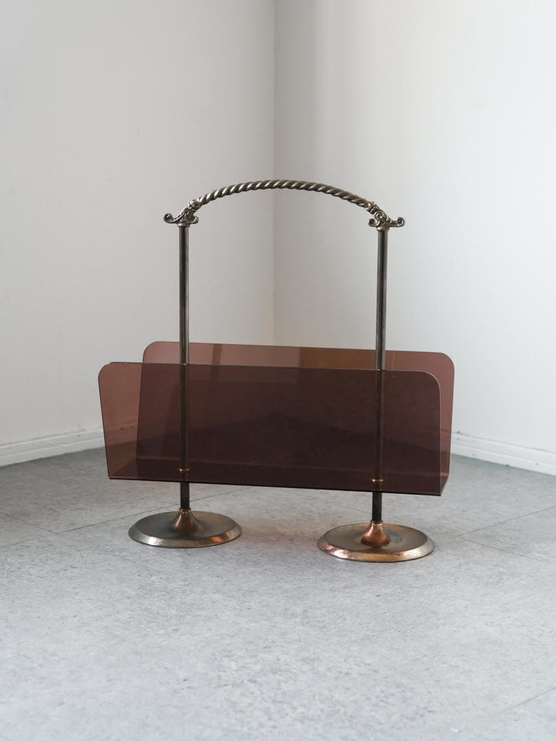 60-70's vintage アクリル マガジンラック/収納 レトロモダン