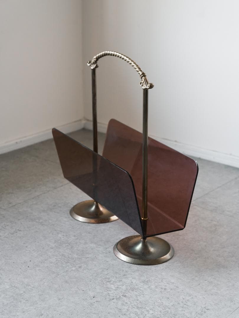 60-70's vintage アクリル マガジンラック/収納 レトロモダン