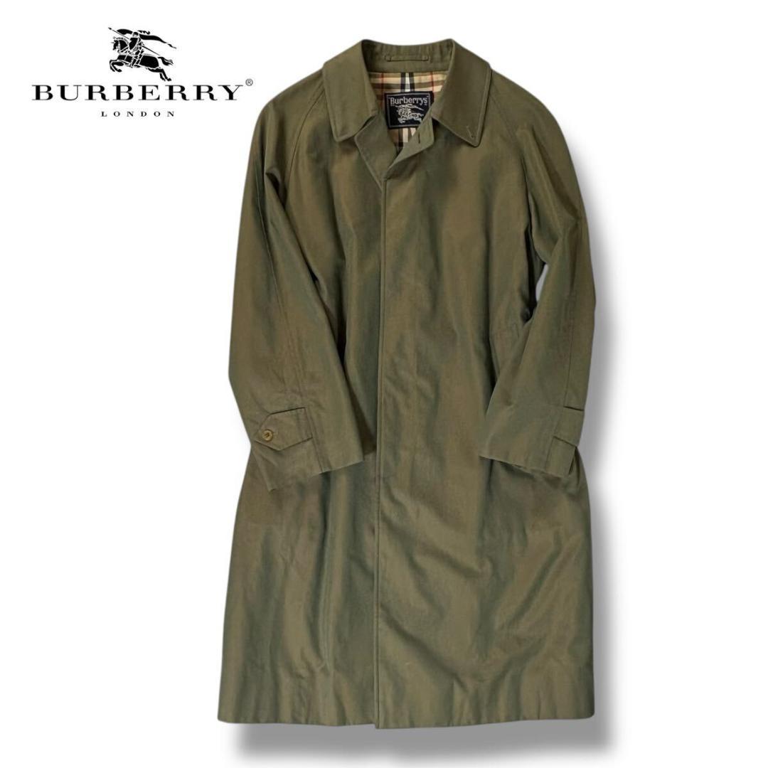 【美品】バーバリー コットン ロングコート ノバチェック 玉虫色 175サイズ