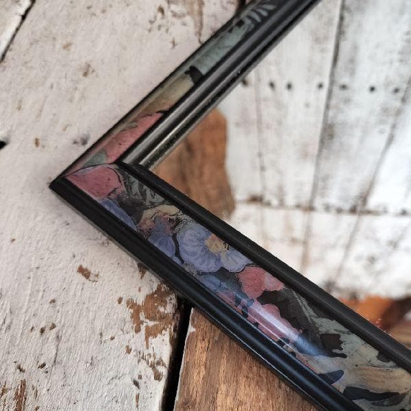 イタリア 80-90s ヴィンテージ フラワーパターンフレーム ウォールミラー